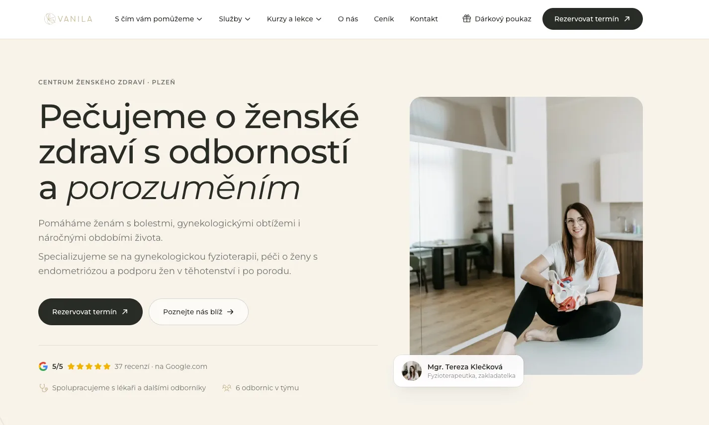 Náhled webu Vanila